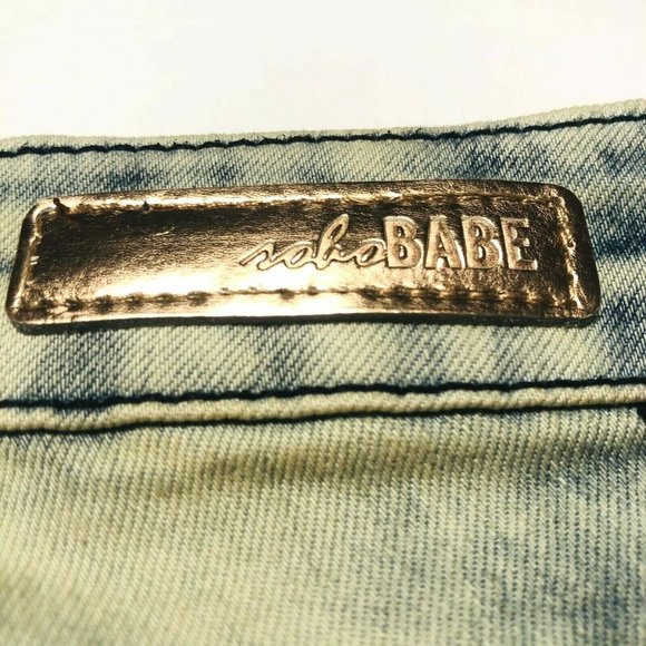Soho Babe Skinny Distressed Moto Zipper Jeans - Picture 8 of 12